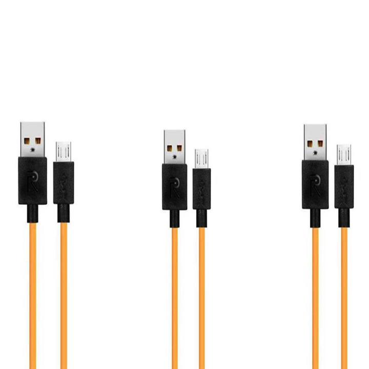 کابل تبدیل USB به microUSB ریلمی کد 007 طول 1 متر بسته 3 عددی